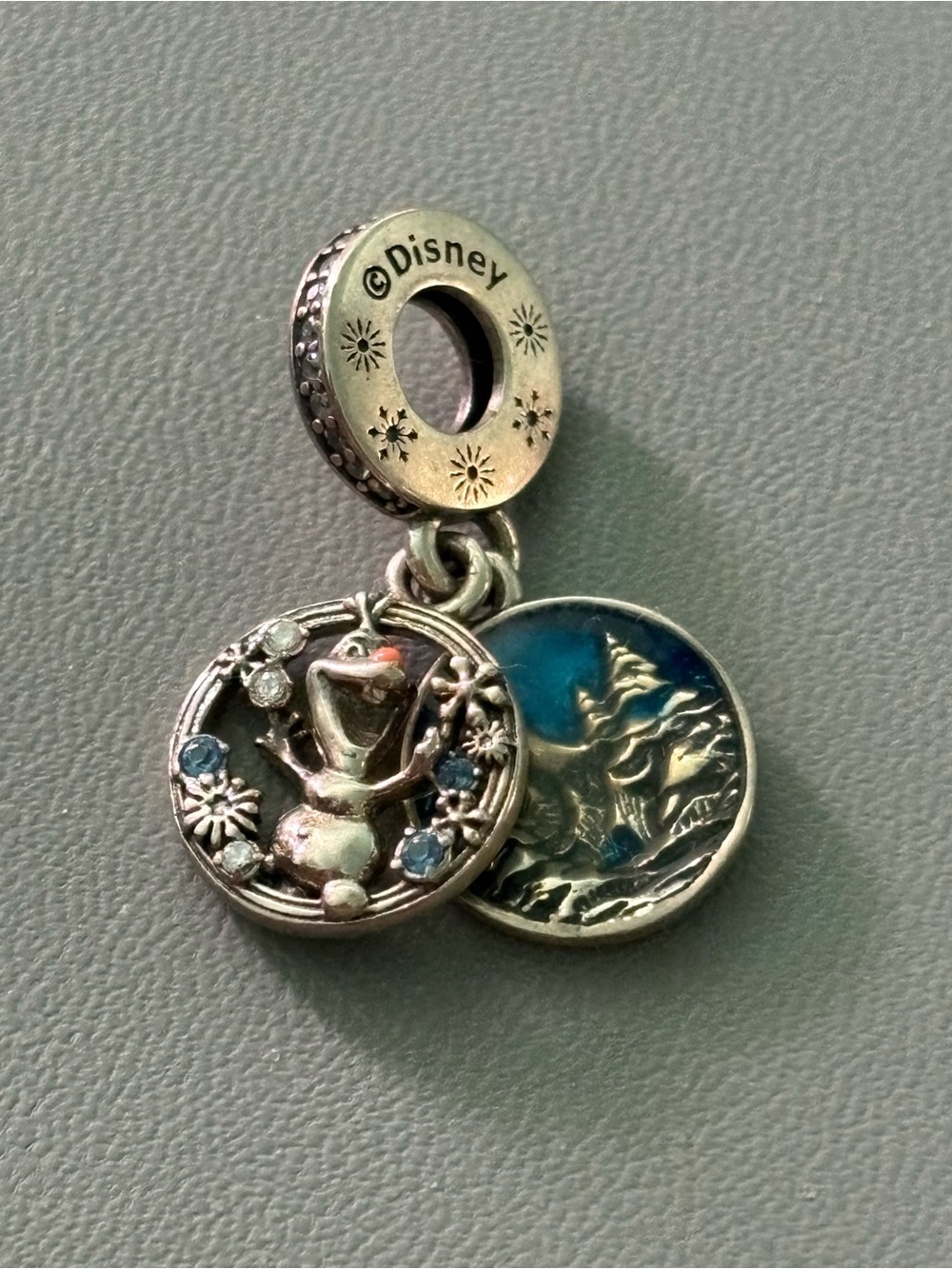 Pandora Silver Disney Olaf Charm with Blue Accents